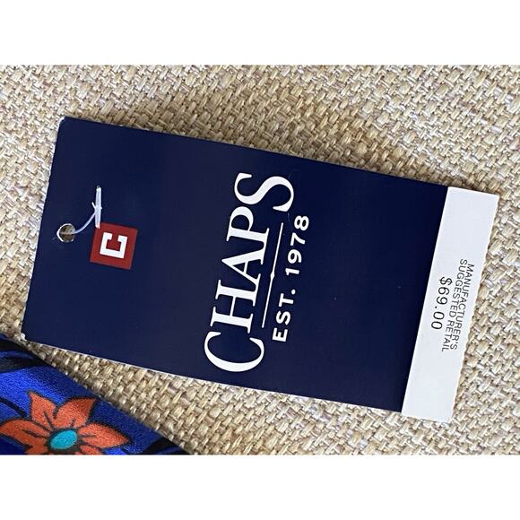 CHAPS Womens Faux Wrap Knit Dress Capri Multi Blue 8P NWT - Picture 8 of 11